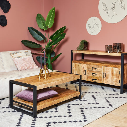 Table basse en bois de manguier, H45cm - ANGELO