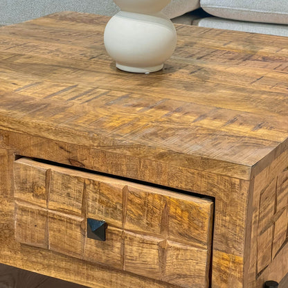 Table basse en bois de manguier, 80×80xH40 cm - MARIA