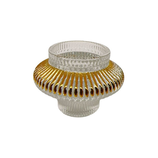 bougeoir en verre transparent, D8xH6 cm