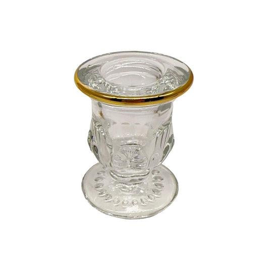 bougeoir en verre transparent, D5xH6 cm