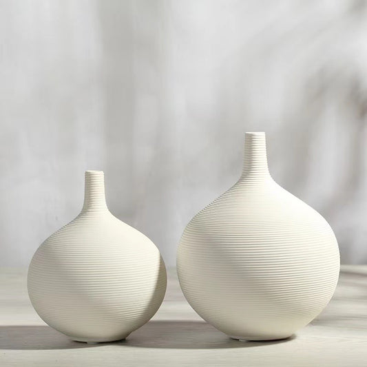 Vase en ceramique blanc, D15xH19cm