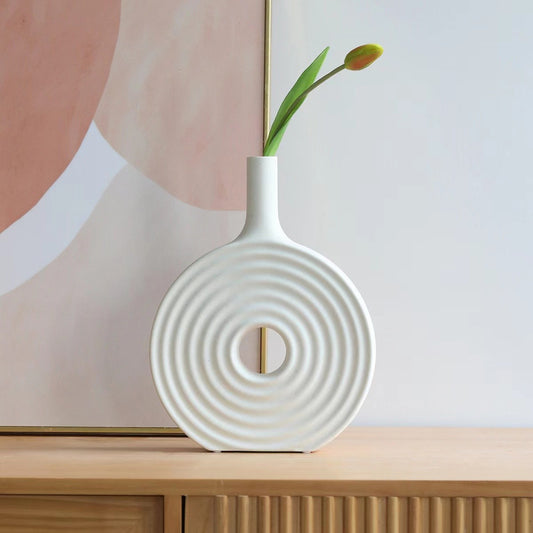 Vase en ceramique blanc, 21xH28cm