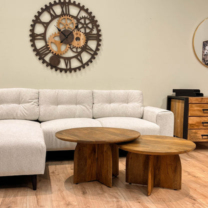 Table basse en bois de manguier, D80xH45 cm - TORONTO