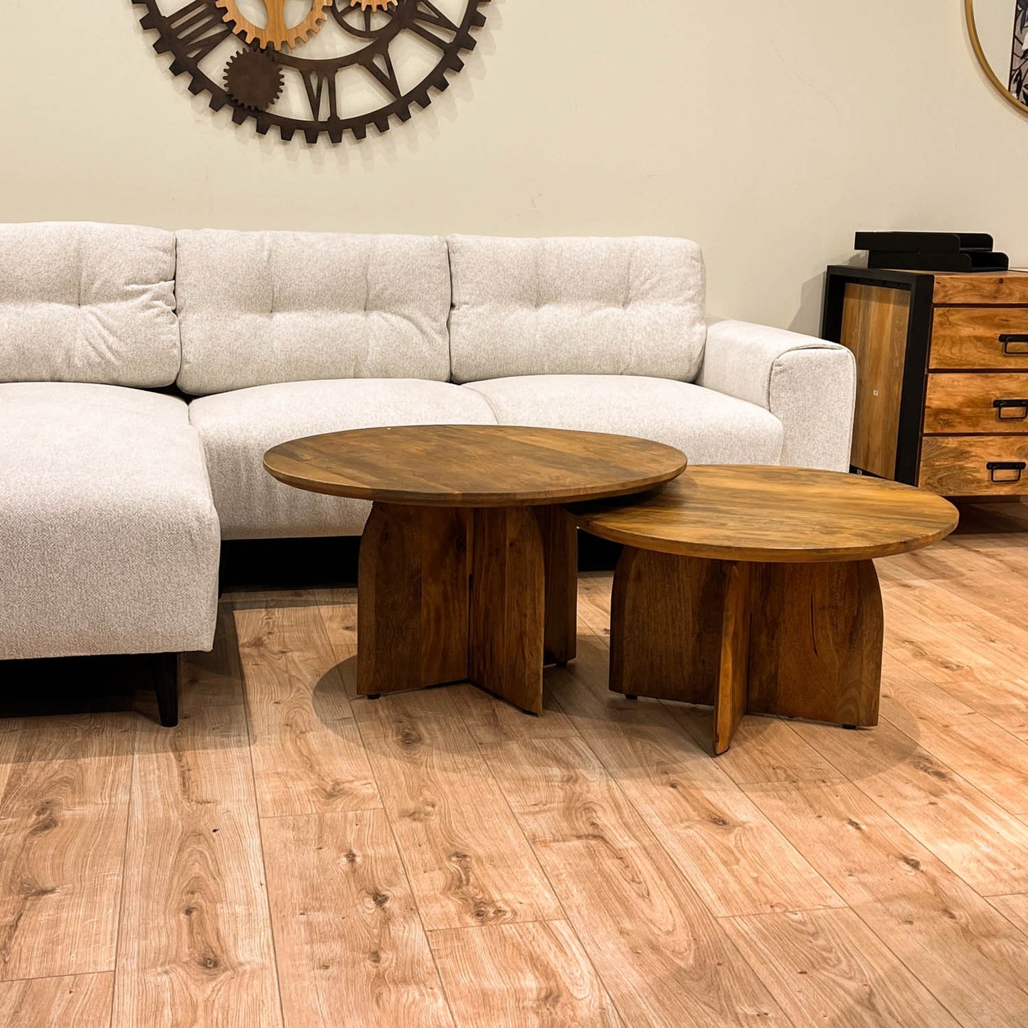 Table basse en bois de manguier, D80xH45 cm - TORONTO