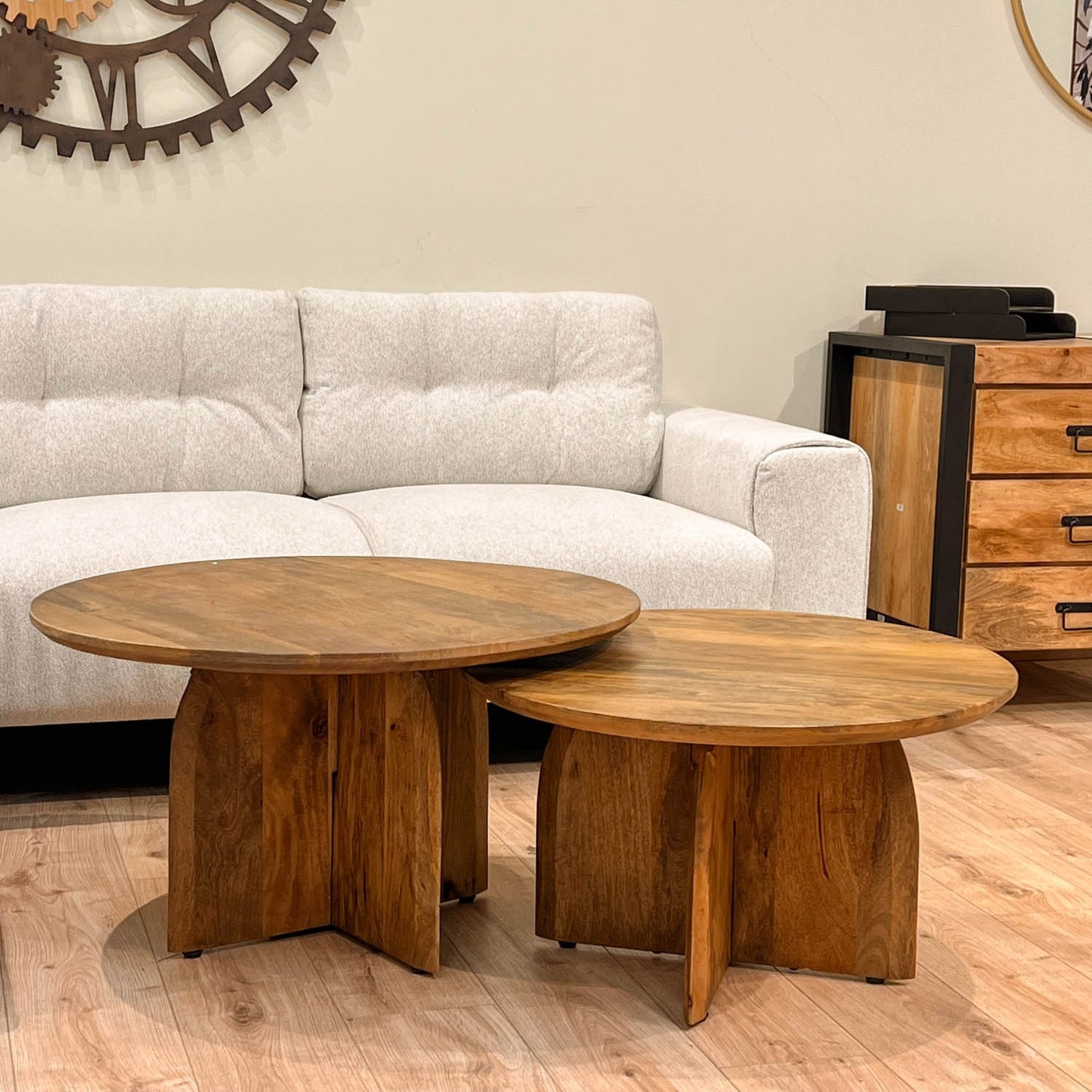 Table basse en bois de manguier, D80xH45 cm - TORONTO