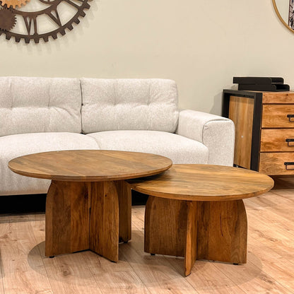 Table basse en bois de manguier, D80xH45 cm - TORONTO