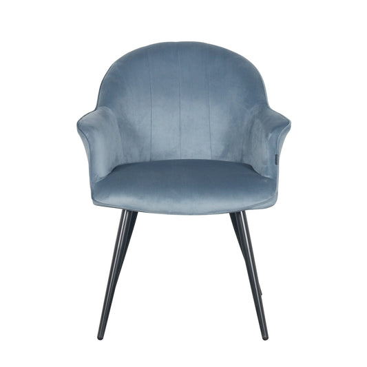 Chaise à accoudoirs en Velours  anti taches -WISTY