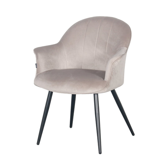 Chaise à accoudoirs en Velours  anti taches -WISTY