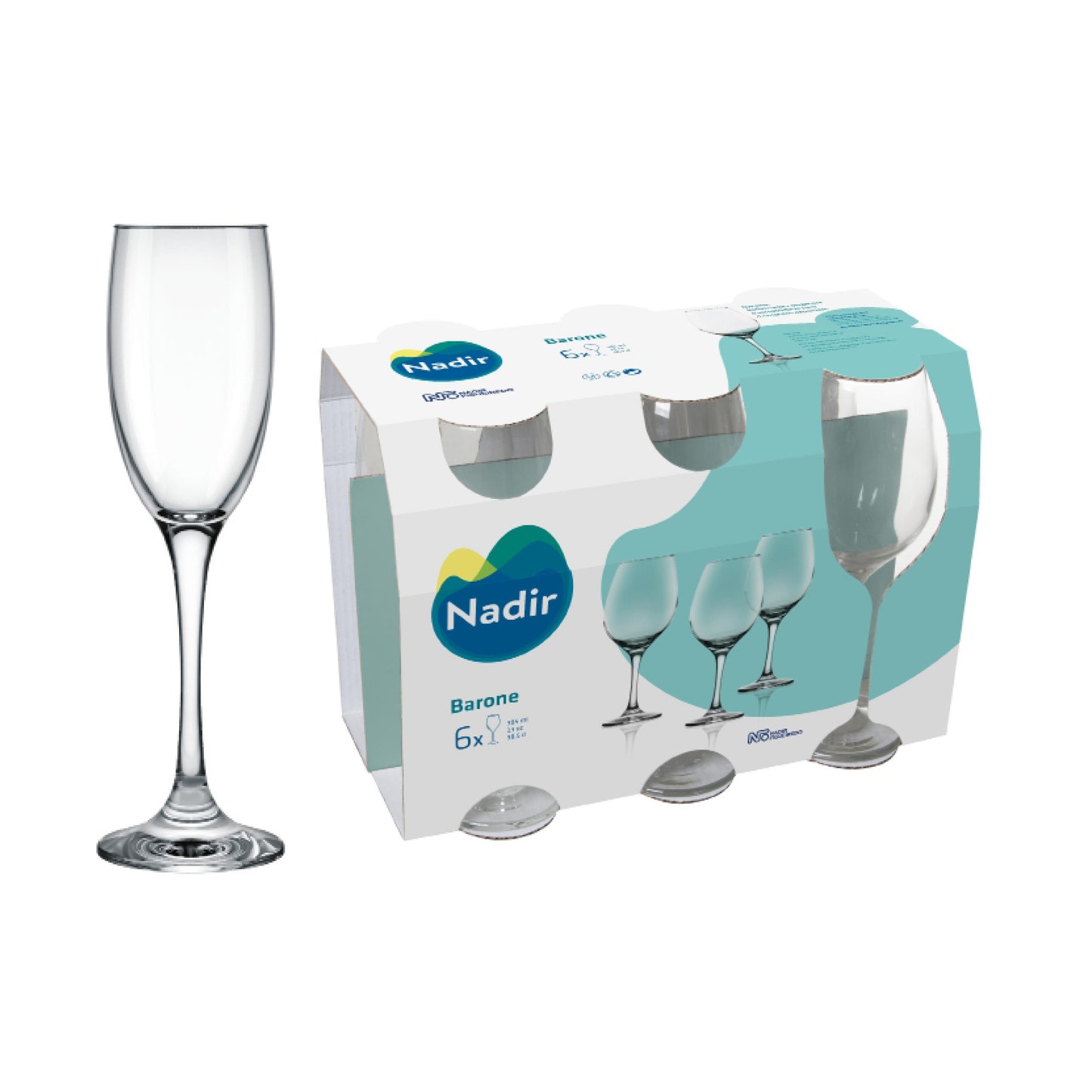 Set de 6 verres a pied 190ml, Barone Nadir