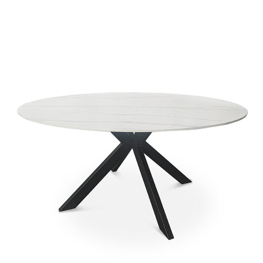 Table à manger ronde avec plateau en céramique, 76CM - PILAR