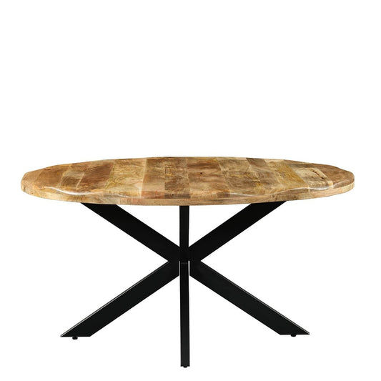 Table à manger rond avec plateau en bois ondulé, EP6CM, H76CM-POPPY