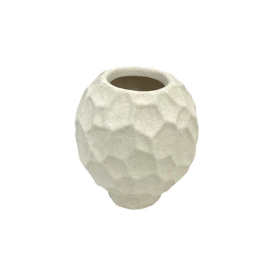 Vase en céramique blanc, D15xH17,5CM