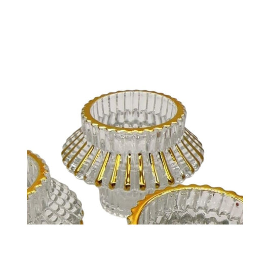 Bougeoir en verre, D9.5xH5.65CM