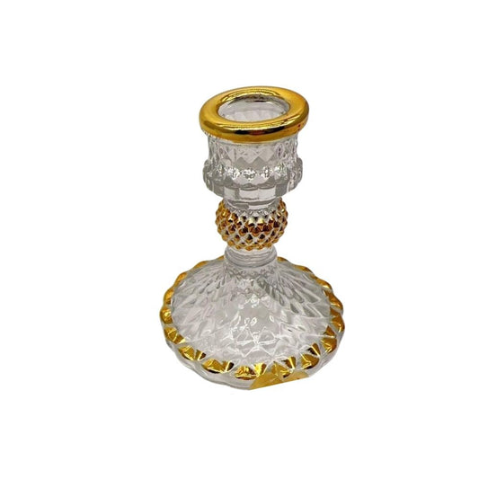 Bougeoir en verre, D8xH10,4CM