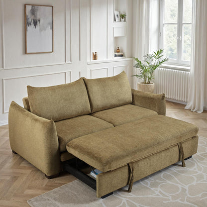 Canapé convertible clic-clac avec coffre convertible en tissu anti tache, 206x101xH93CM - NAOMI