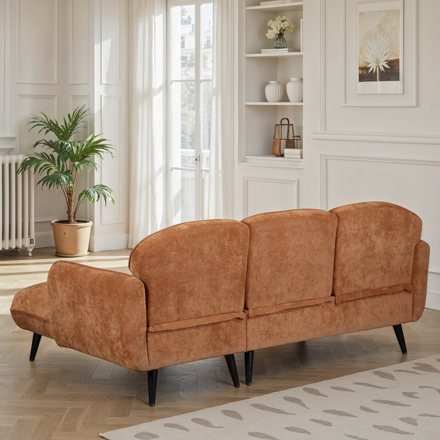 Canapé d'angle en tissu anti tache, 195x135xH84CM - CLARA