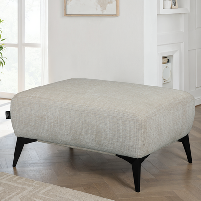 Grand Pouf repose pied en tissu, 83x66xH44 cm-HELENA