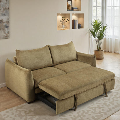 Canapé convertible clic-clac avec coffre convertible en tissu anti tache, 206x101xH93CM - NAOMI