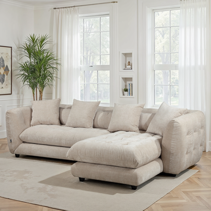 Canapé d'angle en tissu anti tache, 280x165xH75CM - MARTINA