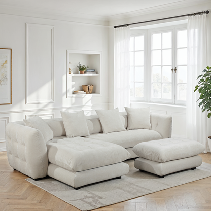 Canapé d'angle en tissu anti tache, 280x165xH75CM - MARTINA