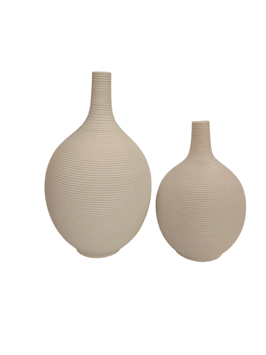 Vase en céramique beige, H19CM