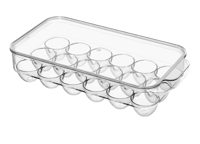 Boîte de conservation des oeufs avec couvercle 18 fentes, 33X17XH8CM