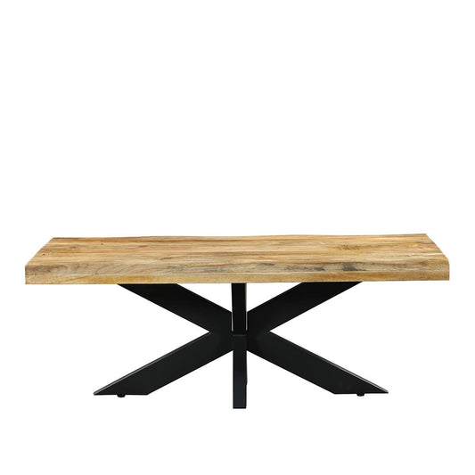Table basse avec plateau en bois ondulé, 120x60xH45CM, EP6CM-POPPY
