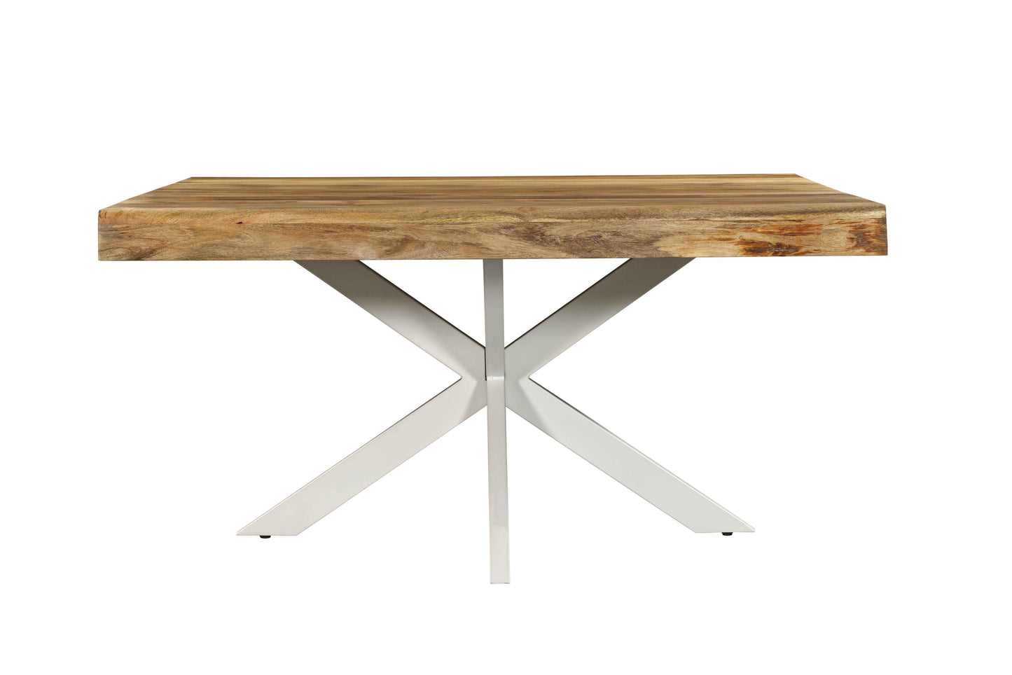 Table à manger carré avec plateau en bois ondulé, EP10CM, H76CM - ISIS