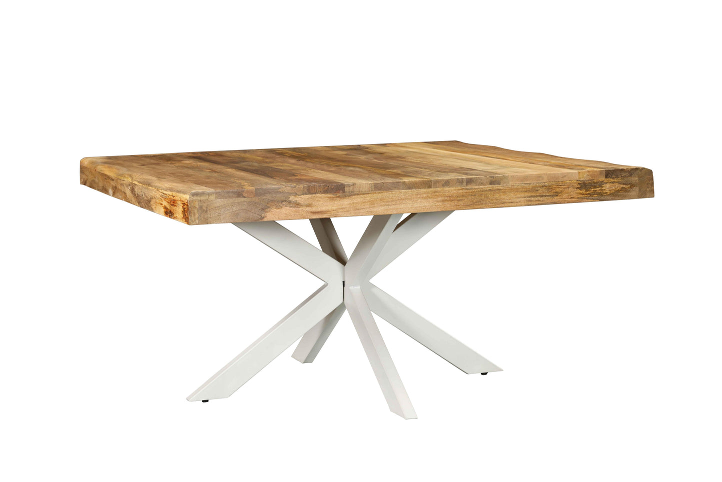 Table à manger carré avec plateau en bois ondulé, EP10CM, H76CM - ISIS