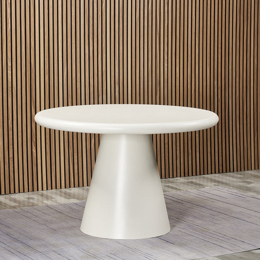 Table à manger effet pierre travertin, H76CM - CARLA