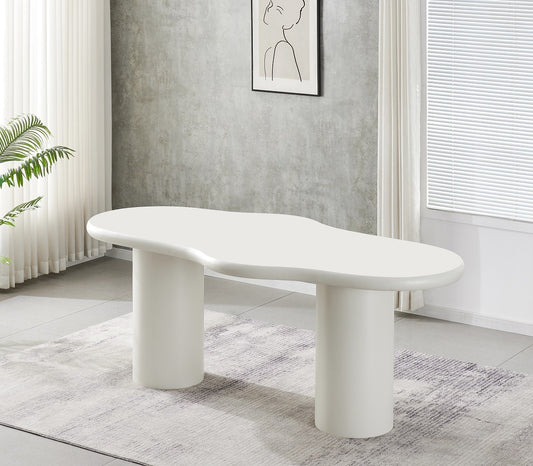 Table à manger effet pierre travertin, 200x100xH76cm - CARLA