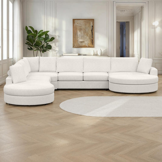 Grand Canapé d'Angle modulable 9-10 places en tissu 393x320xH94 cm - MARDINI