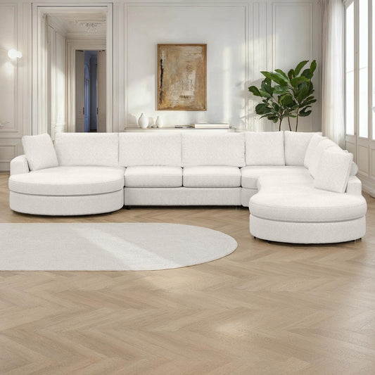 Grand Canapé d'Angle modulable 9-10 places en tissu 393x320xH94 cm - MARDINI