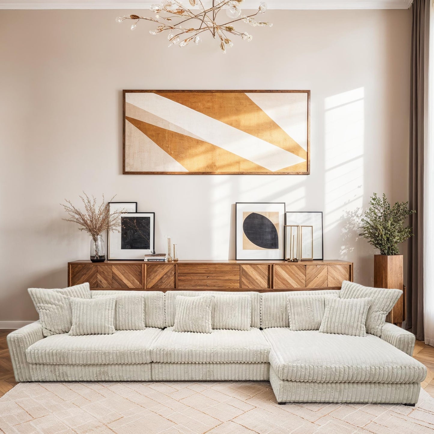 Canapé angle velours réversible  tissu doux - VITO