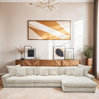 Canapé angle velours réversible  tissu doux - VITO