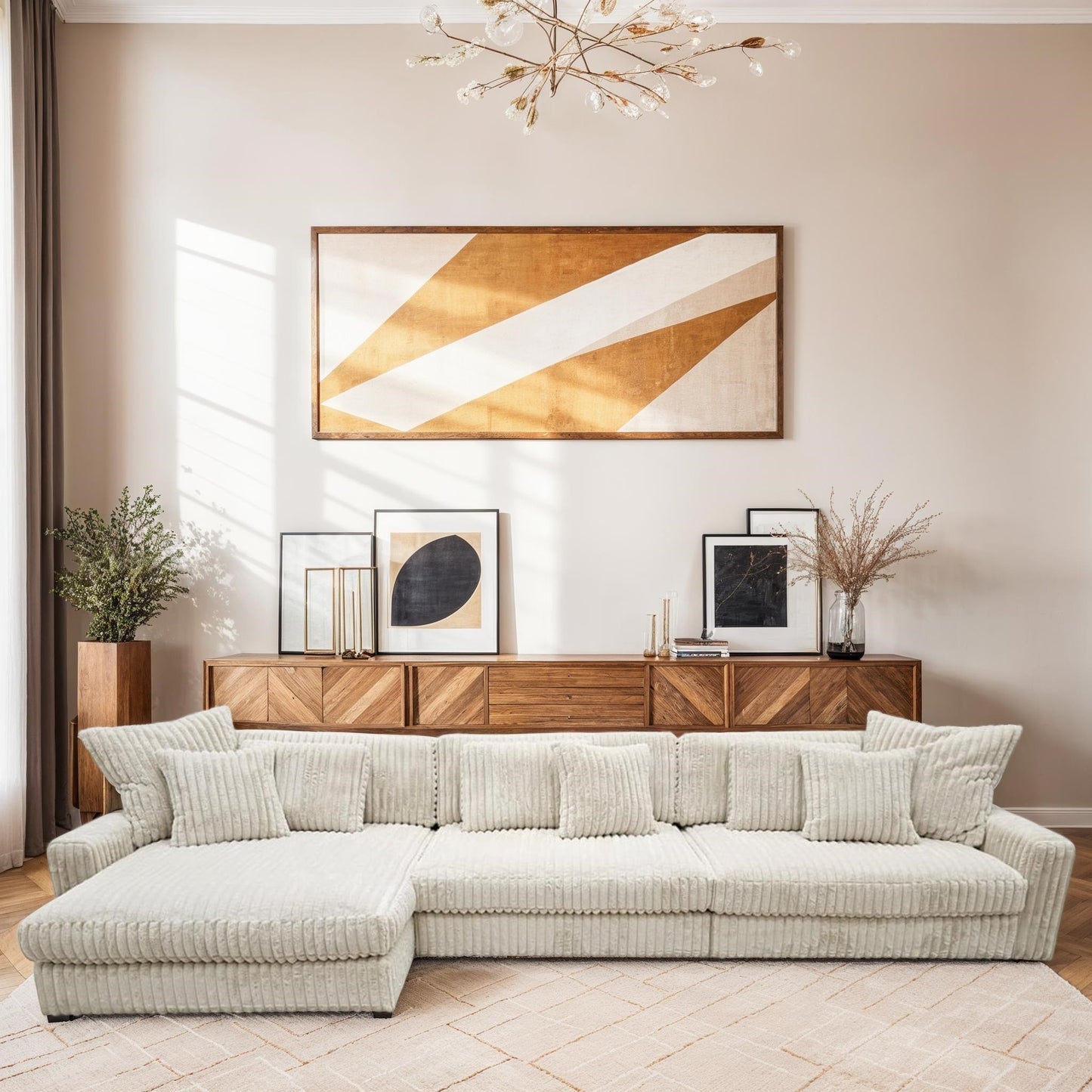 Canapé angle velours réversible  tissu doux - VITO