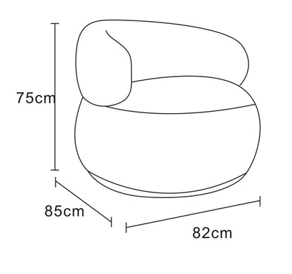Fauteuil pivotant en tissu anti tache, 82x85xH75CM - ORLANE