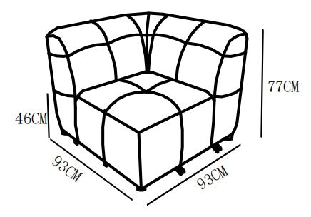 Canapé d'angle / pouf en tissu anti tache - MIRO
