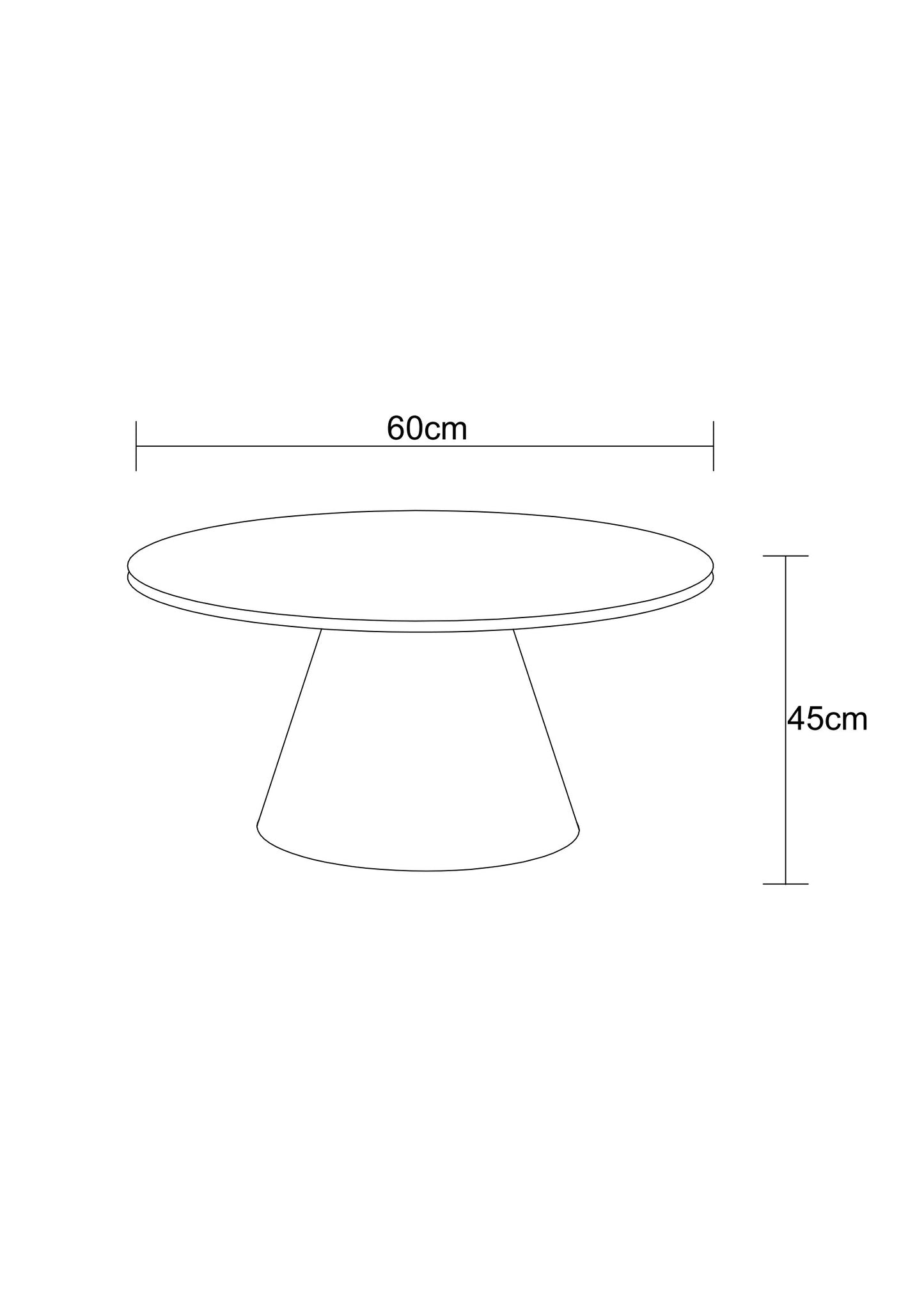 Table basse en particules de bois plateau céramique, D60xH45CM - JAPANDI