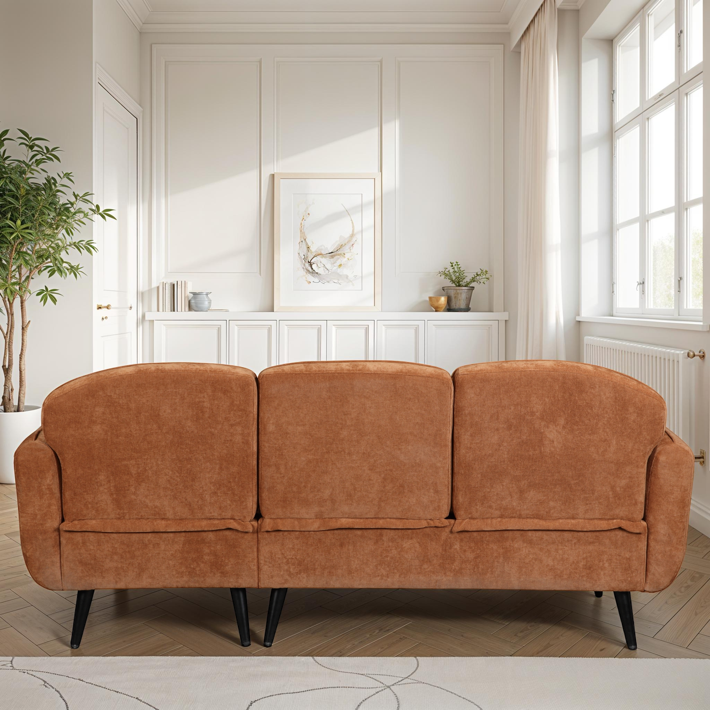 Canapé d'angle en tissu anti tache, 195x135xH84CM - CLARA