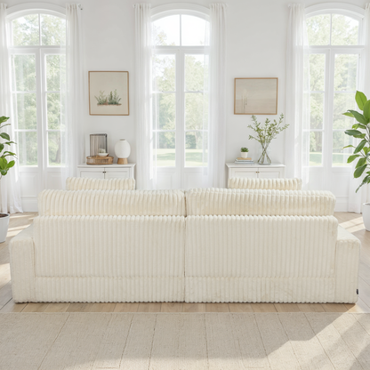 Canapé angle velours réversible  tissu doux - VITO