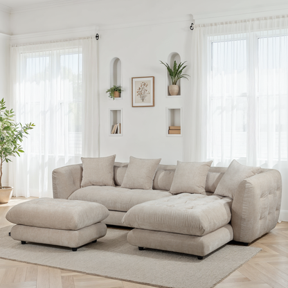 Canapé d'angle en tissu anti tache, 280x165xH75CM - MARTINA