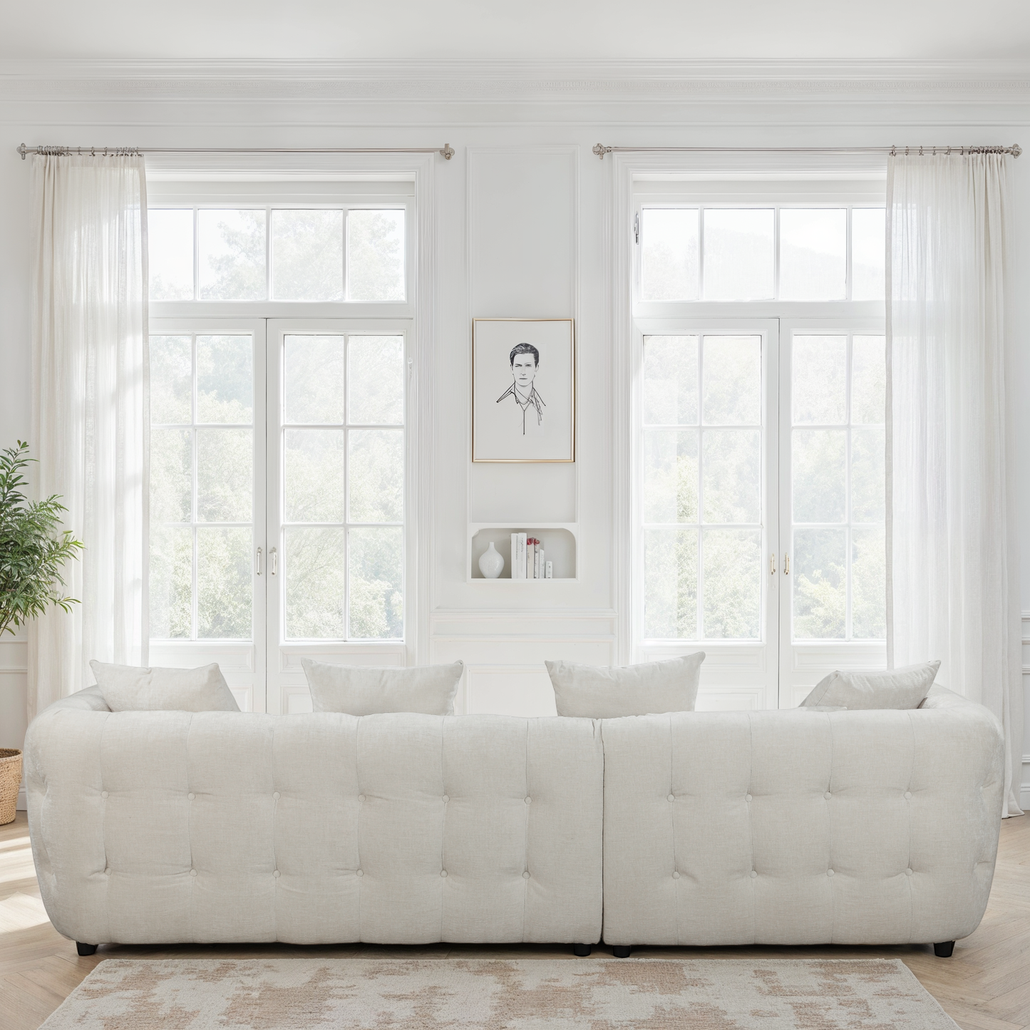 Canapé d'angle en tissu anti tache, 280x165xH75CM - MARTINA