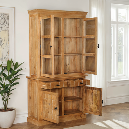 Vaisselier en bois de manguier, H220CM - MARIA