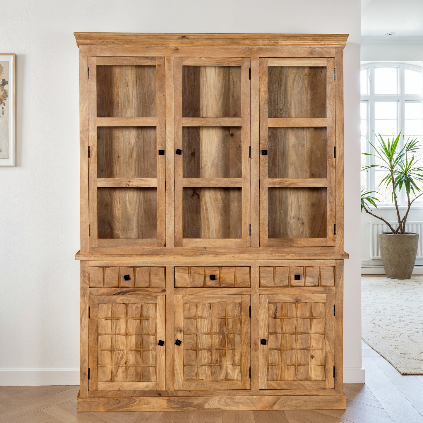 Vaisselier en bois de manguier, H220CM - MARIA