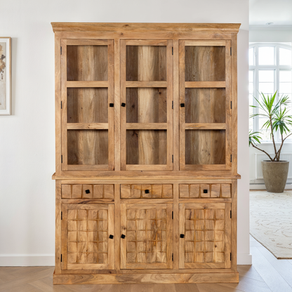 Vaisselier en bois de manguier, H220CM - MARIA