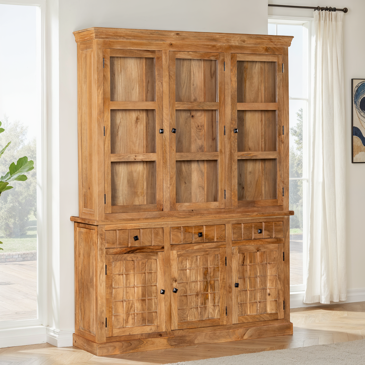 Vaisselier en bois de manguier, H220CM - MARIA