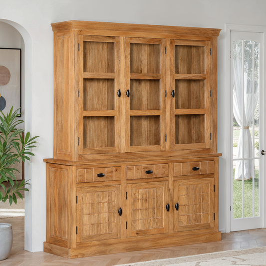 Vaisselier en bois de manguier, H220CM - MARIA
