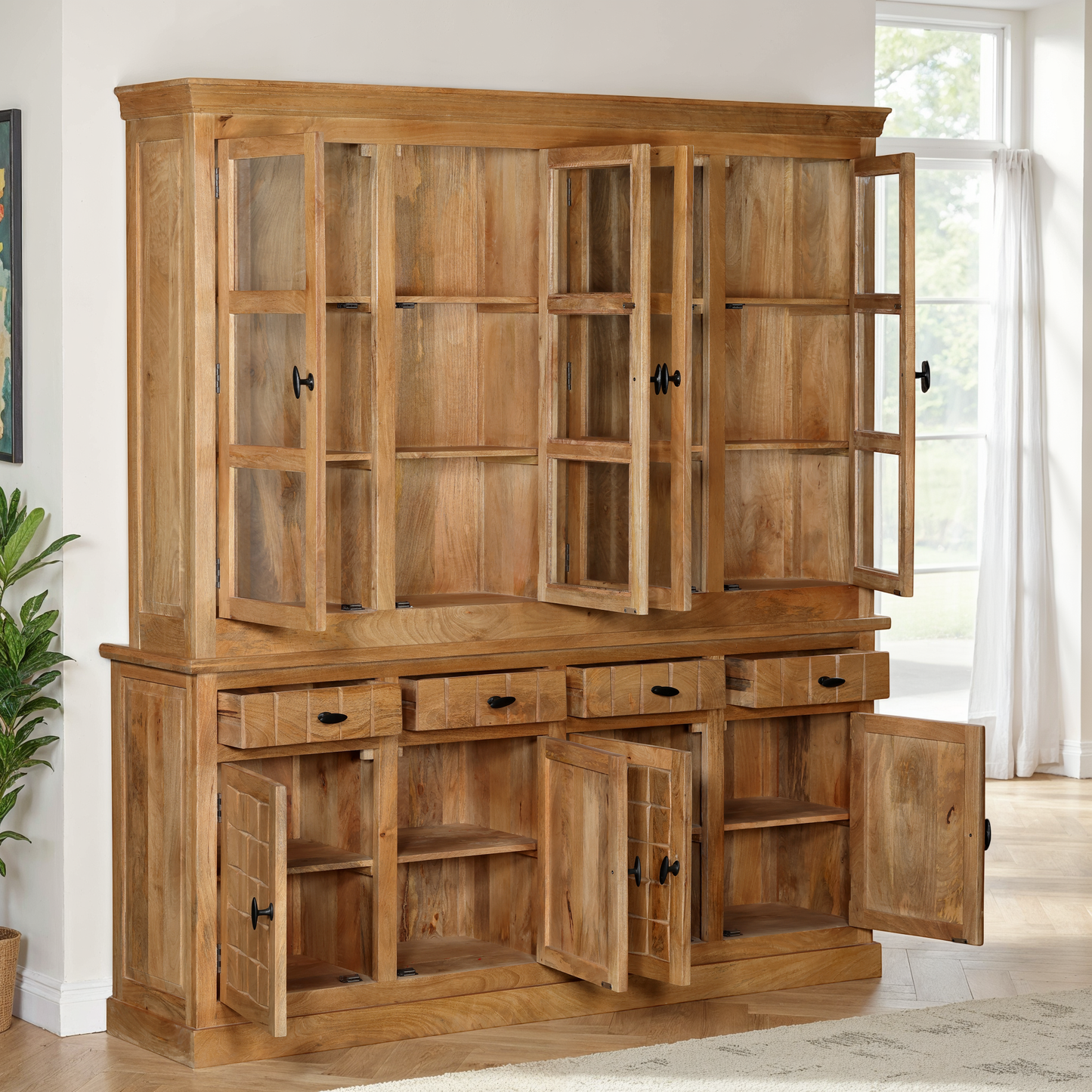 Vaisselier en bois de manguier, H220CM - MARIA
