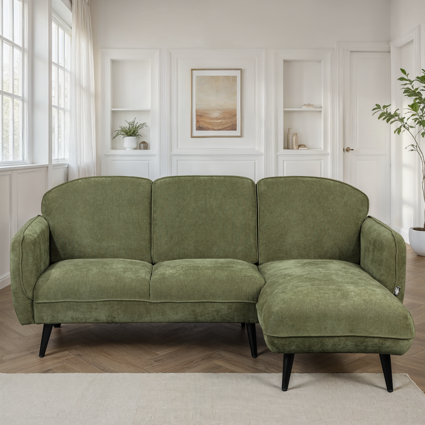 Canapé d'angle en tissu anti tache, 195x135xH84CM - CLARA